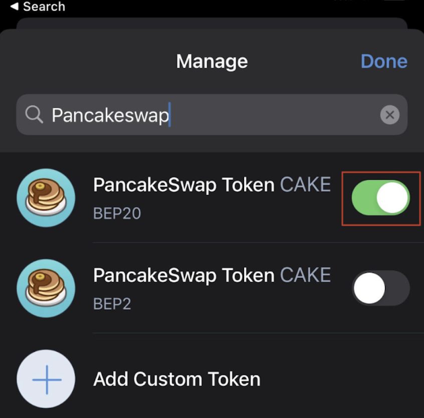 add pancakeswap token bep20 bsc in trust wallet