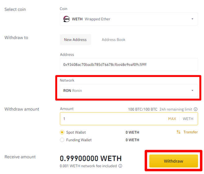 withdraw in binance exchange
